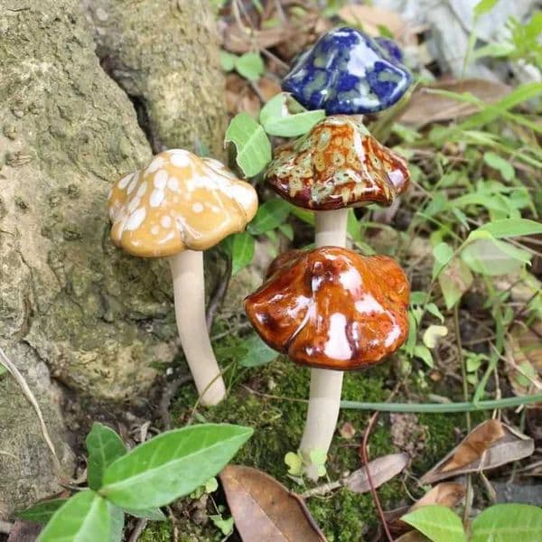 4 ceramic crafts fleshy flower pot decoration exposed mushroom garden decoration L260518