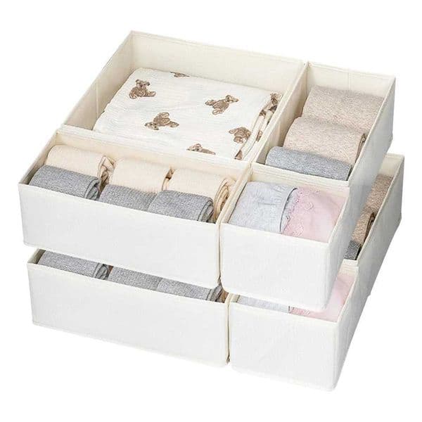 Foldable Cotton Linen Storage Box Trousers Clothing Jeans Storage Box Closet Organization Underwear Bra Socks Compartment Box C260518