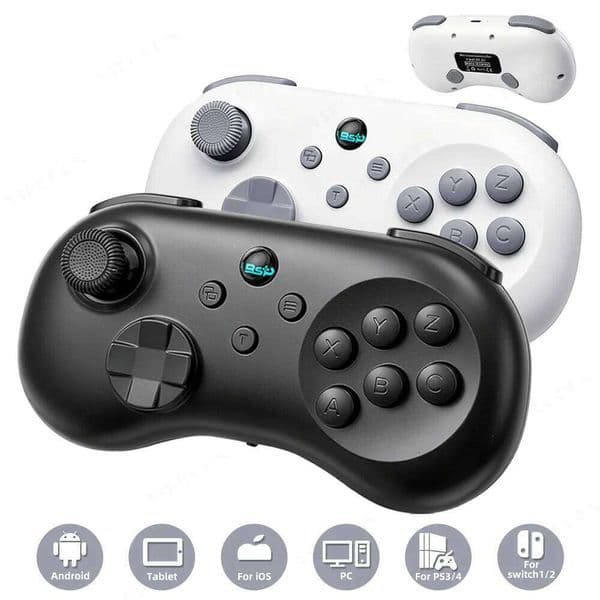 VILCORN Y04 Wireless Game Controller for Hall Effect Joystick 6-Button Fighting Gamepad with Turbo, Back Buttons W260518