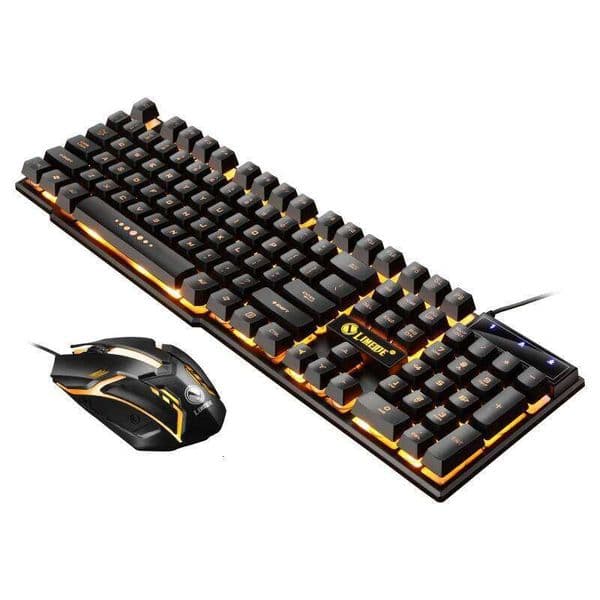 USB Wired Set PC Rainbow Colorful LED Backlit Gamer Gaming Mouse and Keyboard Combos Kit Home Office 26Y0518