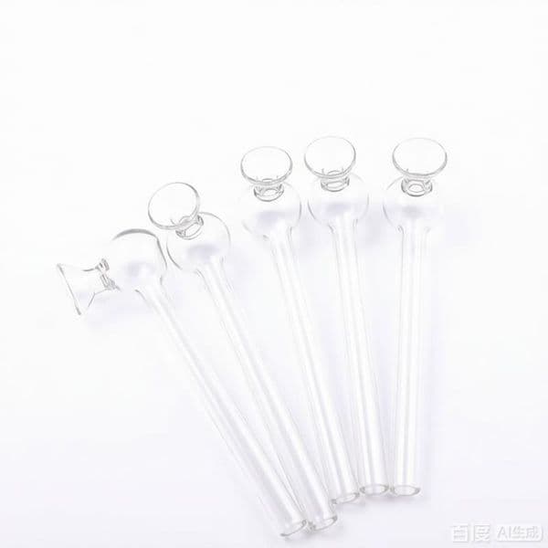 Wholesale Newest Design Clear Thick heady Smoking Funnel Shape Glass Oil Burner Pipe 10cm Mini Clear Handmade glass Tube nails pipes