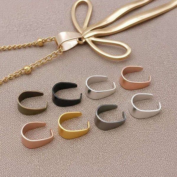 100pcs Multicolored iron Pinch Clip Clasp Bail Finish Necklace Pendant Clasps Melon Seeds Buckle for DIY Craft Jewelry Making