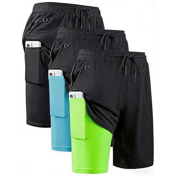 Men Sport Shorts Sportswear Double-deck Running Shorts 2 In 1 Beach Bottoms Summer Gym Fitness Training Jogging Short Pants Men C260518