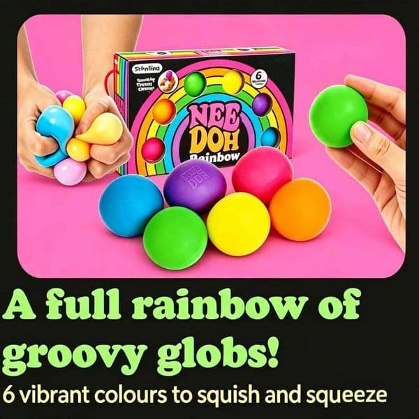 New Schylling Needoh Rainbow Teenie Stress Ball Fidget Toys Blind Box surprises Anti-stress Sensory Squeeze Party Toy gifts 26L0518