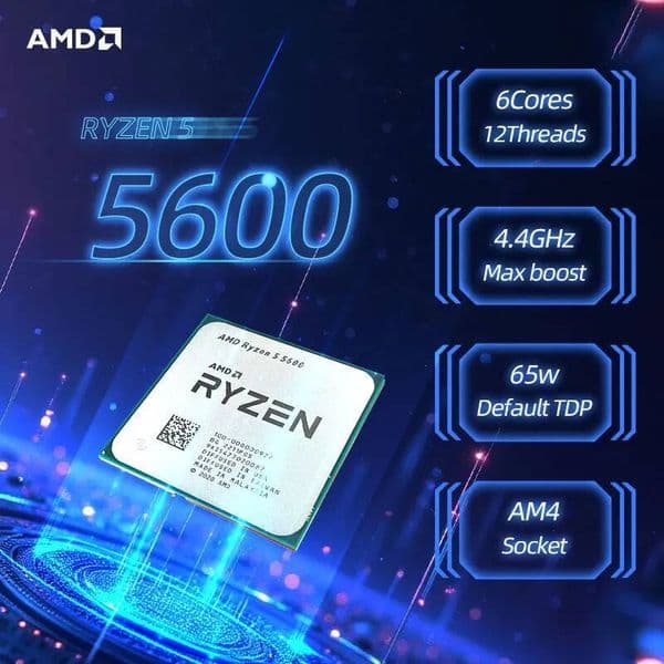 Amd Ryzen 5 5600 35 Ghz 6-Core 12-Thread Cpu Processor Socket Am4 New