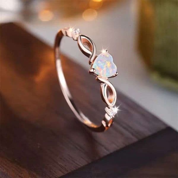 Hai Rao 2024 Temu Cross-Border Hot-Selling Simple Fresh Heart Elegant Personality Versatile Women's Ring