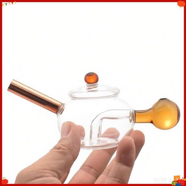 Travel colorful Mini Tea Pot Shape Hookah Glass Oil Burner Bong Thick Heady Smoke Filter Kits Shisha Water Pipe Bongs for Smoking