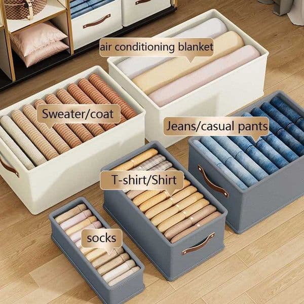 1PC Oxford Clothing and Toy Storage Box Basket Clothes Storage Uncovered Bottom Sweater Sock Bedroom Odorless Storage Cabinet C260518