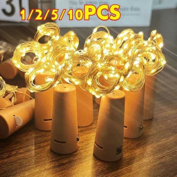 1/2/5/10 PCS Wine Bottle Stopper Fairy Light String Battery-powered Garden Party Garland Lights Christmas Decoration String Lamp L260518