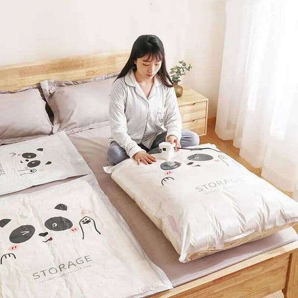 Reusable Vacuum and Pump Cover for Clothes Storing Large Plastic Compression Empty Bag Travel Accessories Storage Container 26W0518
