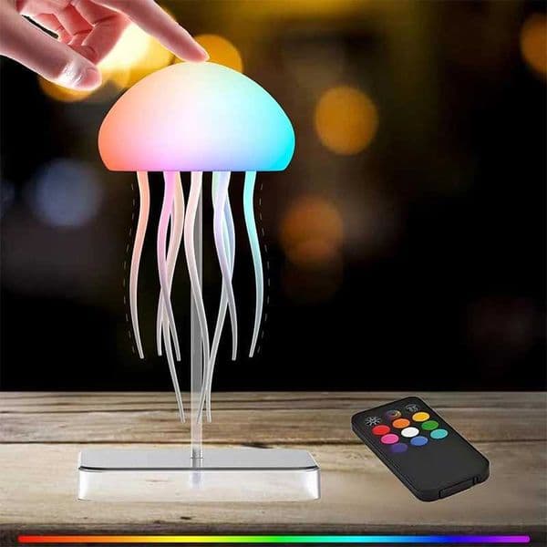 LED Jellyfish Lamp with 9 Tentacles 2 Working Modes Ultra Long Battery Life Colour Gradient Light Effects with Remote Control L260518QNMQ