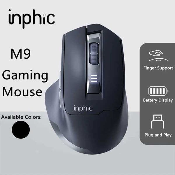 INPHIC Silent Office Mouse Battery Level Display 2400DPI Wireless Mouse Suitable for Desktop and Laptop Computers Z260519