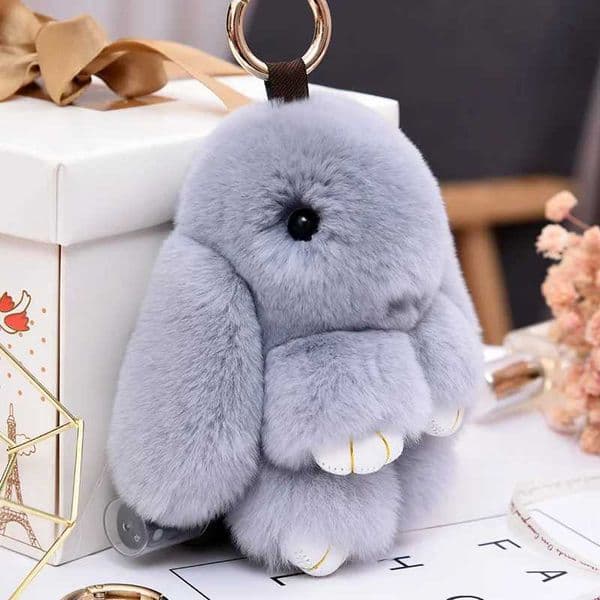 Fluffy Rabbit Pompon Bunny Keychain For Women Bag Car Key Chain Cute Rabbit Key Ring On Bag Car Trinket Pendant Gift L260518DH1O