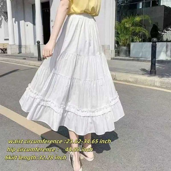 Striped Grid A-line Long Skirt For Women Clothing Elastic Waist Cake Skirt Casual Summer Streetwear Vintage Preppy Fashion New L260518