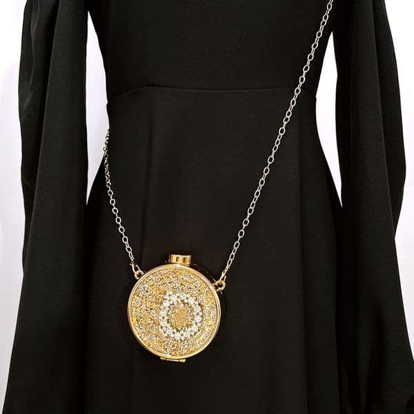Designer Bag Luxury Evening Bag Elegant High-End Full-Crystal Evening Bag Pearl-Studded Small Crossbody Round Bag Women's Mini Clutch Mirror Bag Crossbody Waist Bag