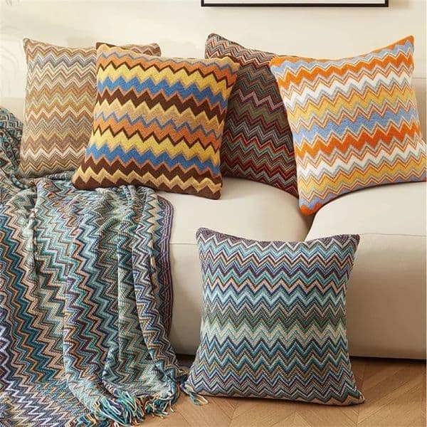 Luxury Designer Decor Blanket Knitted Cushion Cover Soft Orange room Green Flocking Pillow Case 45Cm*45Cm For Home Decoration Living Bed Roo 021