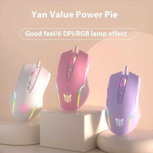 Onikuma CW905 RGB Gaming Mouse 6400 DPI Wired Optical Mouse with Cool Lighting for Notebook PC Home Office Z260519