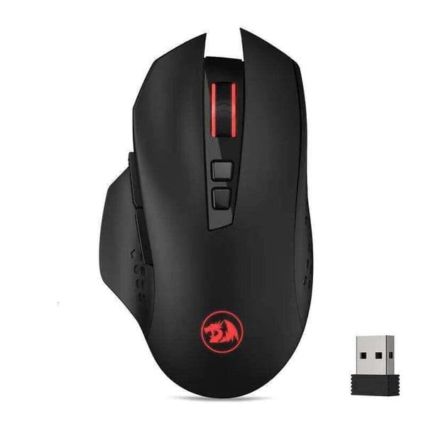 Redragon M656 Gainer Gaming Mouse, 4000 2.4Ghz Wireless Gamer Mouse w/ 5 DPI Levels, 7 Macro Buttons, Red LED Backl W260519