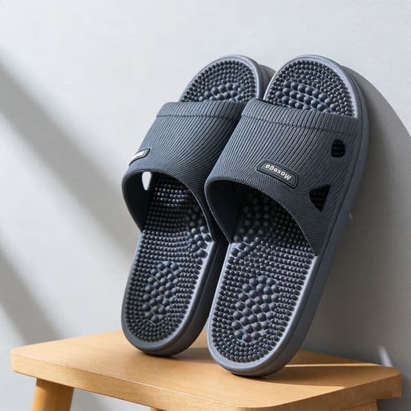 Summer Non Slip Solid Color Slippers for Men PVC material Massage Comfortable Durable Bathroom Shoes Cool Pool 260519