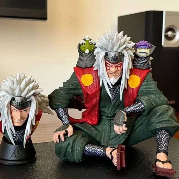 13.5cm Anime Jiraiya Double Headed Statue Action Figure Periphery Model Toy Ornament Desktop Collection Decoration Birthday Gift 26L0519
