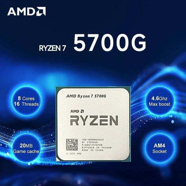 AMD Ryzen 7 5700G NEW CPU 46GHz 8-Core 16-Thread R7 5700G L316M 7NM Socket AM4 DDR4 Processor 65W but without cooler