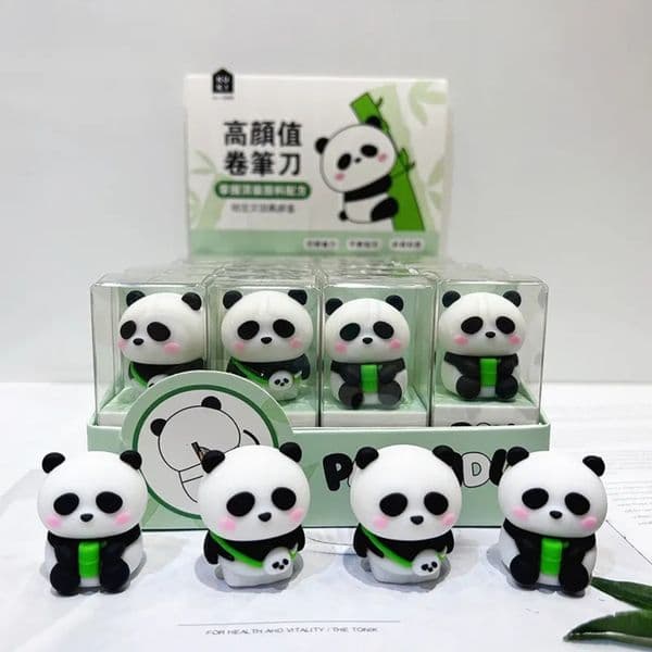 Bulk Office Supplies Wholesale Cute Mini Panda Sharpener Silicone Single Hole Wooden Pencil Cutter For School Kids Korean Stationery school Office Supplies Fr 2