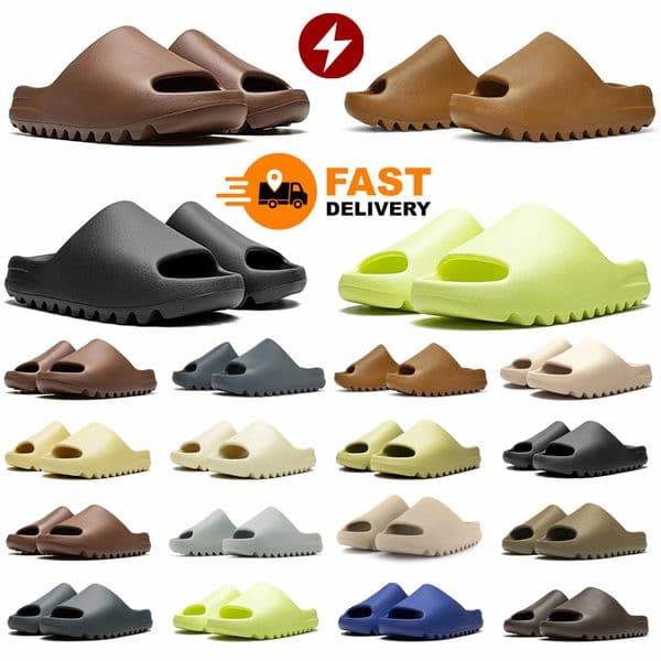 Designer Slippers Mens Womens Solid Color Soft Cushion Non Slip Thick Sole Beach Slides Lightweight Summer Slippers Granite Glow Green 37-48