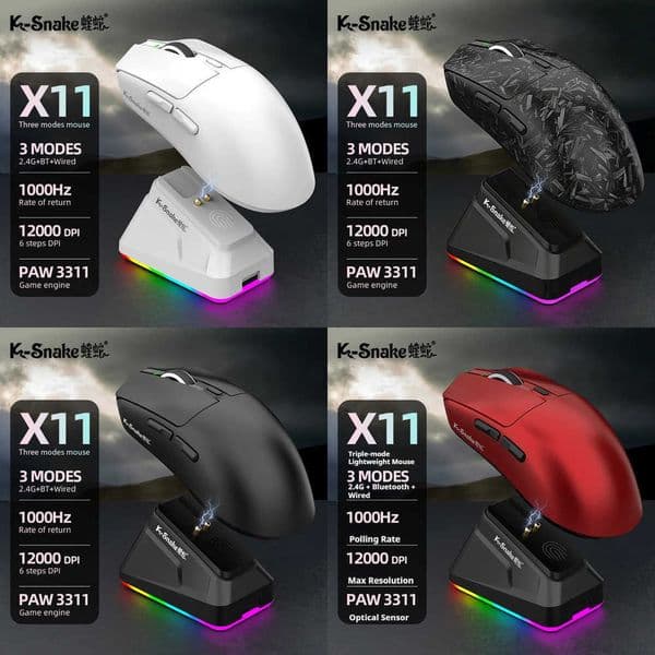 X11 Bluetooth wireless mouse gaming e-sports three-mode laptop desktop computer lightweight magnetic charging Z260519EM3U