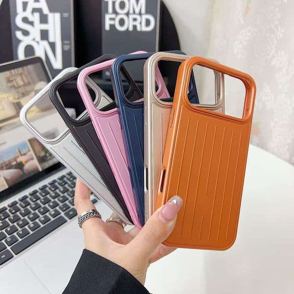 Luxury Rimowalugage Phone Case Designer Rimo Suitcase Phone Case Macaron Simple Solid Color Wavy Liquid Silicone Magnetic Case Suitable For 17 Pro Max