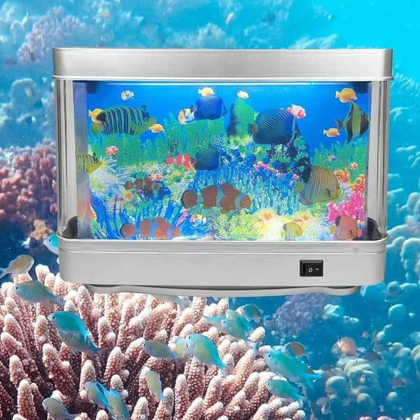 Desktop aquarium fish tank decorative light USB dynamic fish tank aquarium decorative theme ornaments night light No plug Z260519