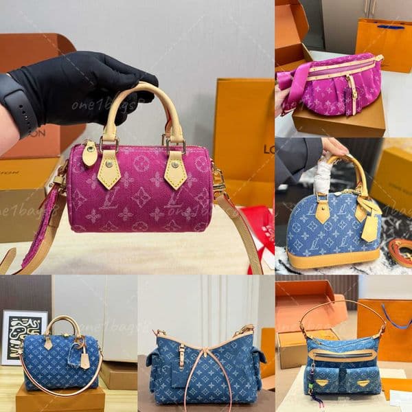 Women Designer Carryall Bag Nano SP Jean Denim Shoulder Bag Luxury Crossbody Bag Tote Fashion Underarm Bag Casual Travel Purse Pink Blue Jean Bag Top Quality Handbags