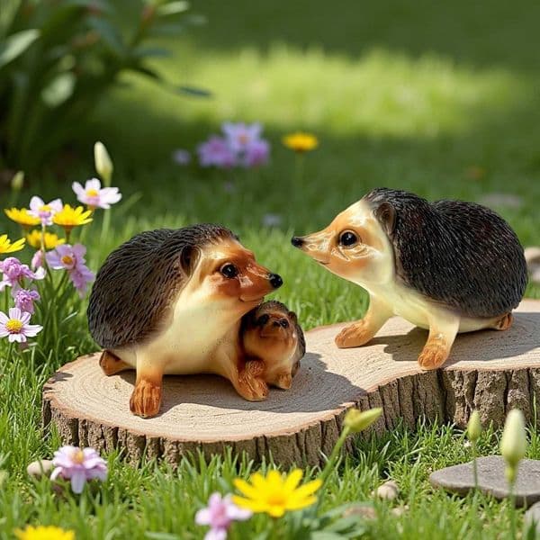 Creative Realistic Small Animal Hedgehog Figurine Outdoor Garden Lawn Bonsai Decoration Resin Craft L260519RZKH