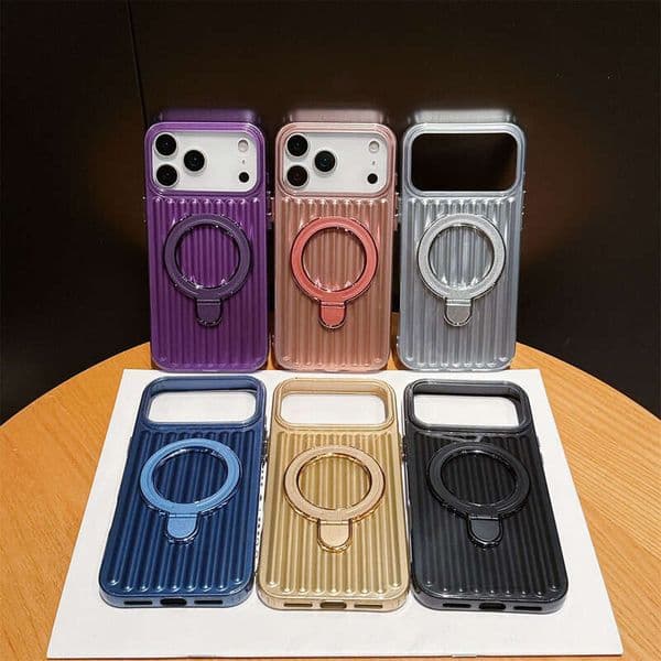 Designer Rimowalugage Phone Case Luxury Rimo Phone Case Suitable For Iphone 17 Vertical Stripe Magnetic Luggage Style Phone Case 16 Pro Max Stand