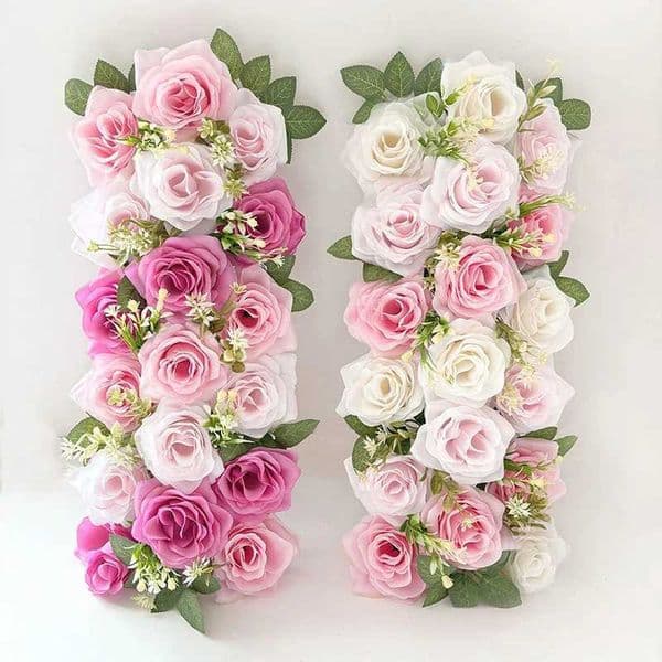 50cm Rose Artificial Flower Row Wedding Decoration Flower Wall Backdrop Garland Home Party Decor Photo Props Background C260519