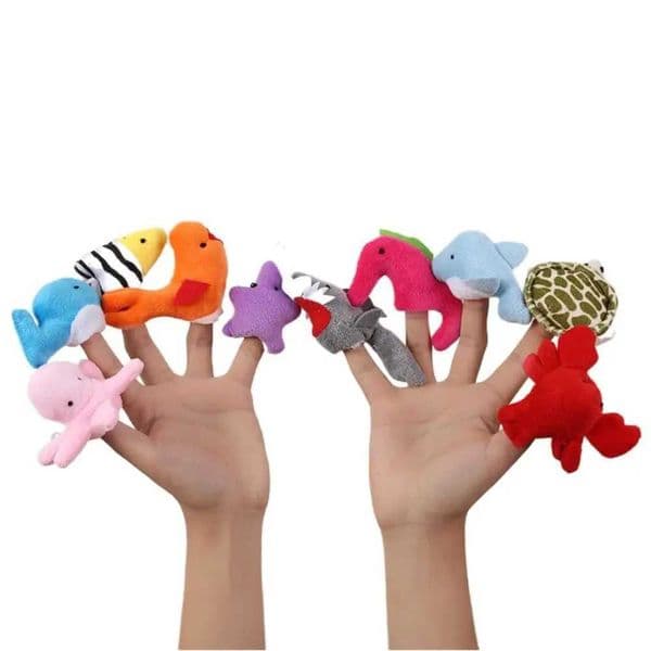 Educational Mini Animal Hand Puppet Sea Animals Montessori Finger Puppet Set Safety Rabbit Marine Organism Hand Puppet L260519D5SN