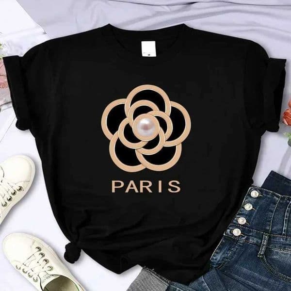 Luxury brand flower womens high-quality summer printed T-shirt casual oversized Y2k personalized sleeve O-neck women clothing C260519