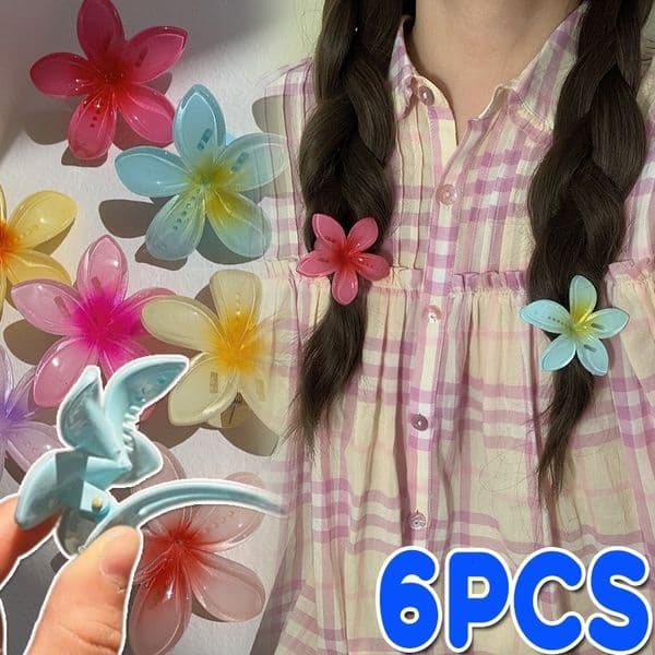 16pcs Sweet Gradient Flower Acrylic Duck billed Clip for Women Girls Hairpins Summer Beach Hawaiian Headwear Hair Accessories y260518