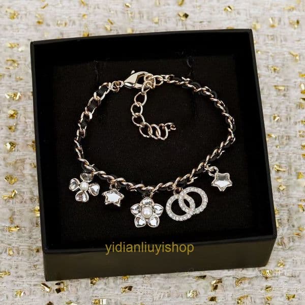 Designer cc bracelet Woven Leather Star Tassel Double C Bracelet Chic Hand Accessory channels bracelet