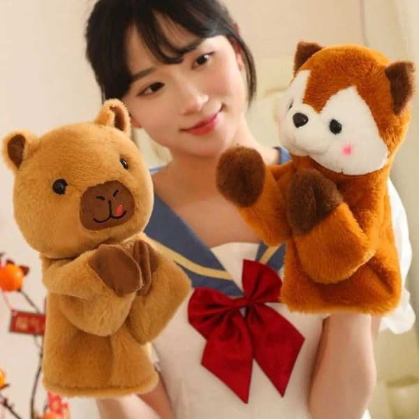 1/2Pcs Funny with Sound Boxing Dog Battle Tricky Gifts Husky Vocal Hand Puppet L260519M8PS