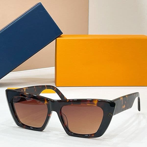 Luxury Women Rectangular Frame Sunglasses Designer Womens Glasses Acetate Tortoiseshell Frame Gradient Brown Lenses T Too Fashionable Women Glasses Z2425W