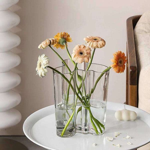 Lake Small Glass Vase Simple Transparent White Flowers Light Luxury 26W0519