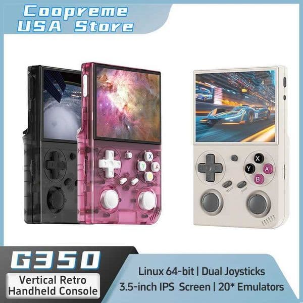 G350 Retro Handheld Game Console Linux 64-bit System 35 IPS Screen RK3326 3200 mAh Portable Console Retro Video Game Console L260519GM77