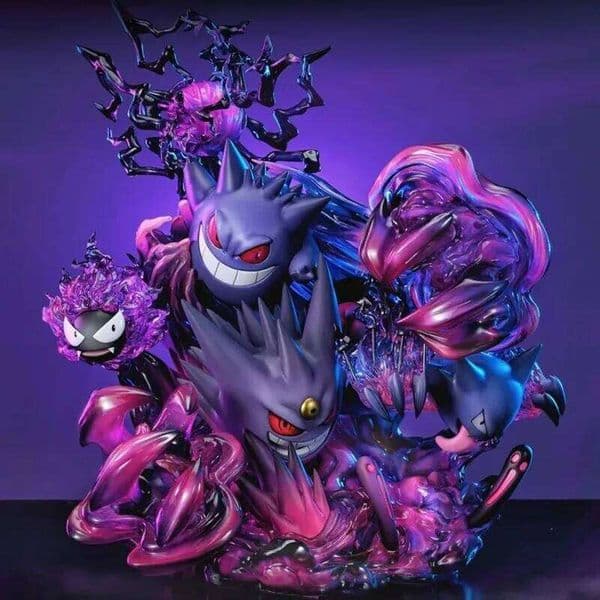 Gengar Evolution Set Gastly Haunter Ghost Type Anime Figure Collectible Statue Desktop Decoration For Fans Model 26L0519