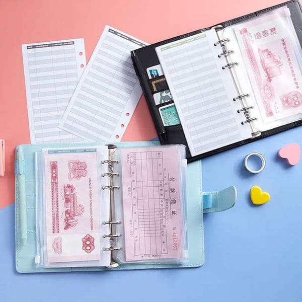 2026 New Bulk Office Supplies Wholesale A6 Binder School Cover With Pockets & Budget Sheets - PVC Receipt Organizer For Expense Tracking Fre