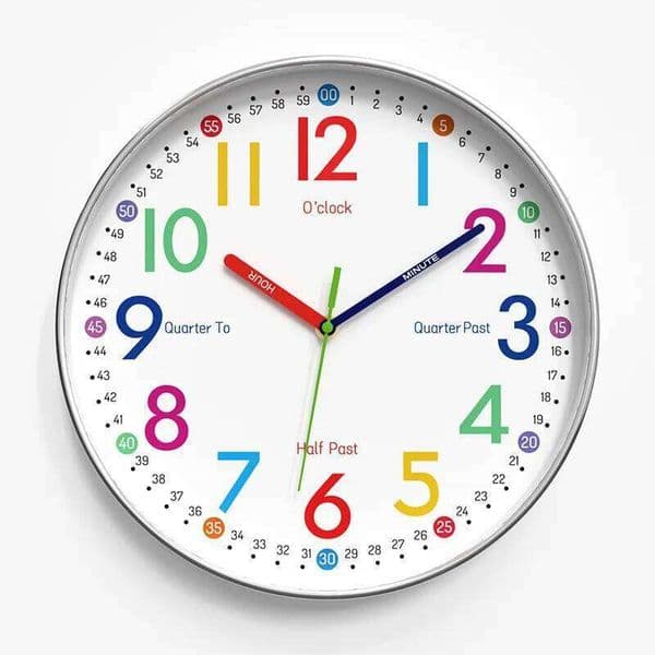 12 Inch Early Education Cartoon Children's Time Management Quartz Home Wall Hanging Silent Clock 30CM W260519