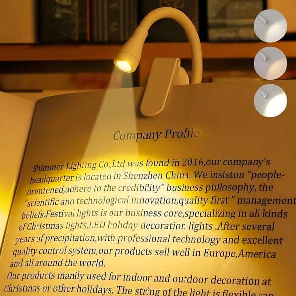 New Mini Portable Clip-On Book Light with Adjustable Brightness 360-Degree Foldable LED Soft Light Reading Lamp Suitable M260519