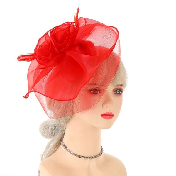 Cross-Border Supply Of European American Bridal Floral Mesh Feather Clips Hair Accessories For Proms And Banquets Wholesale