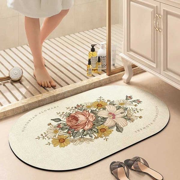 Bathroom absorbent floor mat household toilet door foot mat toilet carpet bathroom non-slip mat diatom mud cushionJ260519
