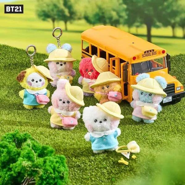 BT21 Minini Spring Trip Series Doll Keychain Pendant Kpop LINE FRIENDS Plush Toy Cute Bag Accessories Childrens Gift L260518MV3I