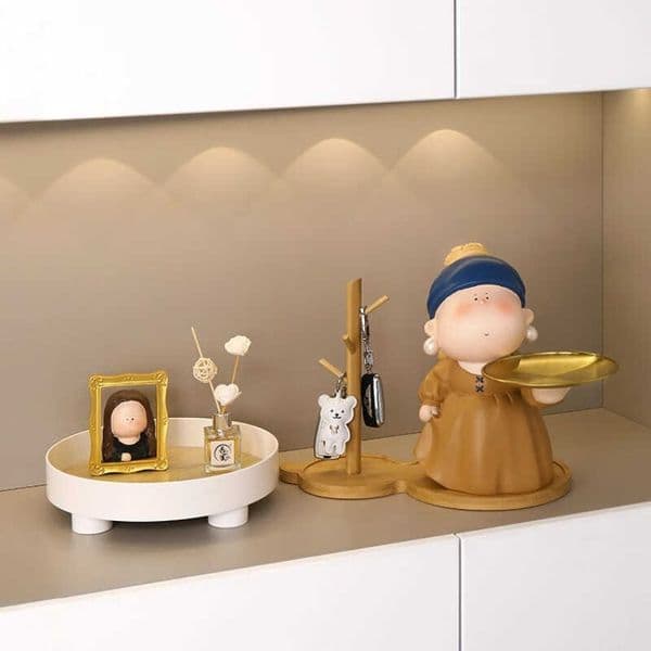 New Decorative Entryway Key Storage Ornament with Pearl Earrings Tray for Living Room Home Decor L260519CZ68